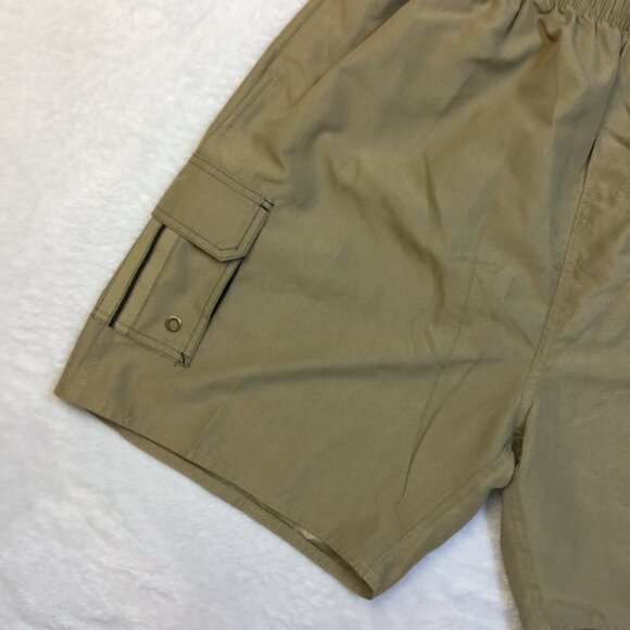 New! Hawaiian Performance Surf Wear Swim Shorts XL Brown Tan Elastic Waist - Picture 14 of 15